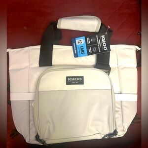 Igloo White and Black Insulated Tote Bag